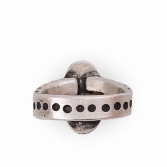 🫒 {PRICE FIRM} RARE DDR Green Turquoise Single Stone Ring, Hallmark, #741 - Picture 5 of 8